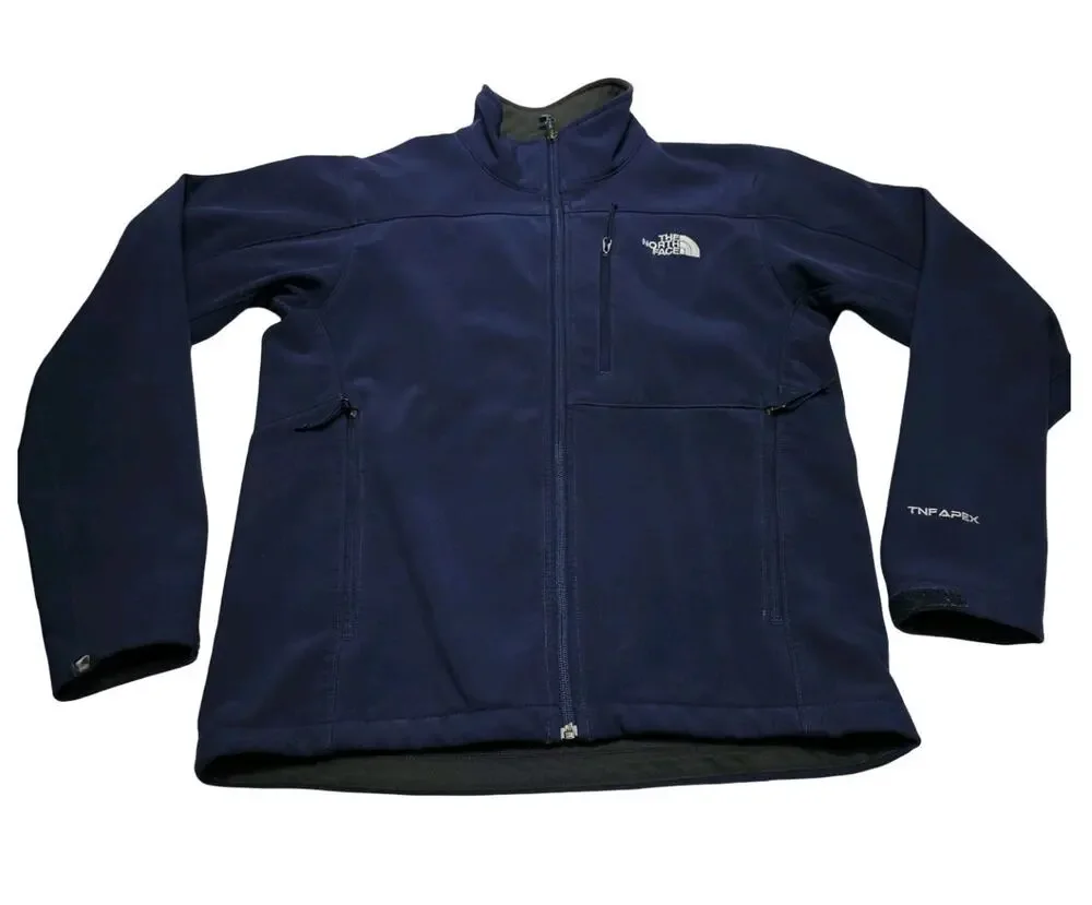 The North Face TNF Apex Men's Softshell Jacket Navy Blue Full Zip Size Small